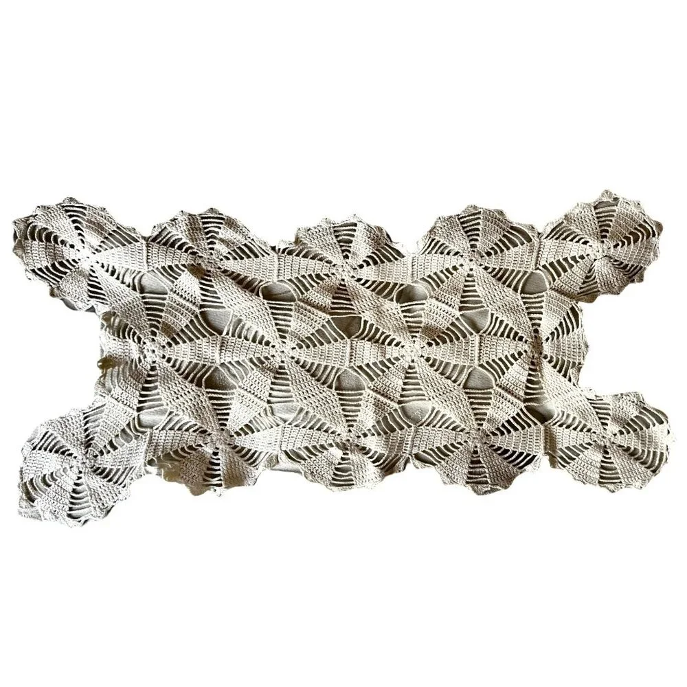 Handcrafted Crochet Lace Table Runner Dresser Scarf 25.5